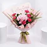 Birthday Wishes Pink Flowers Bouquet