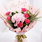 Birthday Wishes Pink Flowers Bouquet