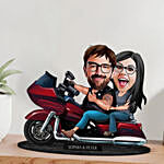 Custom Couple on Motorcycle Caricature Art