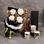 The Trio of Candles Gift Set Of Scented Candles With Flowers