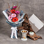 Incense Burner N Trinket Box Gift Set With Flowers