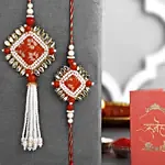 Bandhani Bhaiya Bhabhi Rakhi Set N Kaju Delight