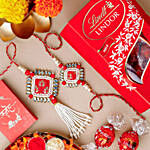 Bandhani Bhaiya Bhabhi Rakhi Set N Lindt