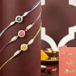 Floral Heritage Round Rakhi Set of 3