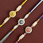 Floral Heritage Round Rakhi Set of 3