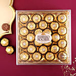 Floral Heritage Round Rakhi Trio N Ferrero Rocher 24 Pcs