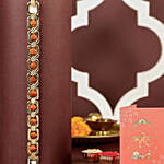 Glamorous Gold Embellished Rudraksh Rakhi