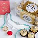 Imperial American Diamond Rakhi N Ferrero Rocher 16 Pcs