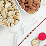 Luminescent Luster Pearl Rakhi With Almonds N Cashew