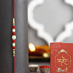 Luminescent Luster Pearl Rakhi With Almonds N Cashew