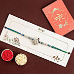 Mystic Harmony Peacock Rakhi N Motichoor Laddoo