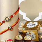 Om Namah Shivay Rakhi Duo with Ferrero Rocher