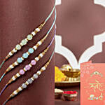 Zen Beadwork Rakhi N Chocolate Bombs Combo