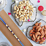 Beads of Bond Blue Rakhi With Almonds and Cashew