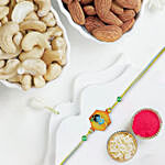 Enchanting Love in 3D Krishna Rakhi With Almonds and Cashew