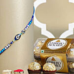 Galactic Blue Protector Evil Eye Rakhi N Golden Ferrero Bliss