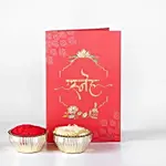 Glamorous Gold Embellished Rudraksh Rakhi N Ferrero Delights