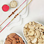 Serene Spirit Rudraksha Rakhi With Almonds and Cashew