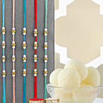 Understated Elegance Beads Rakhi Set of 5 N Rasgulla