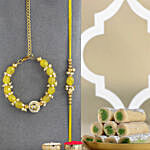 Sunkissed Stone Work Lumba Pearl Rakhi Combo N Kaju Roll