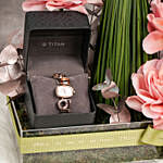 Titan Raga Facets Pink Dial Analog watch For Her Beautifully Arranged With Flowers