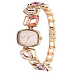 Titan Raga Facets Pink Dial Analog watch For Her Beautifully Arranged With Flowers