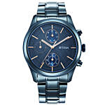 Titan Neo Splash Blue Dial Analog Quartz Watch for Men Gift for Him With Flowers