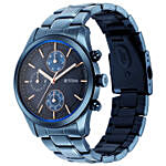 Titan Neo Splash Blue Dial Analog Quartz Watch for Men Gift for Him With Flowers