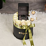 Titan Quartz Analog Watch for Men Exquisitely Gift Boxed With White Rose N Chocolate