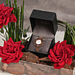 Titan Raga Delight Mother Of Pearl Dial Analog Strap Watch For Her Gift Tray Arranged With Flowers