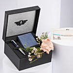 Police Wallet N Pen Gift Box with Rakhi and Nibbles