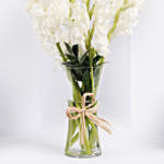 Blissful White Gladiolus Arrangement