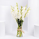 Blissful White Gladiolus Arrangement