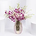 Pink And White Orchids In A Premium Vase