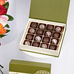 Multicolor Roses n Chocolate Truffles