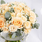 Peach Roses Table Centerpiece Flowers