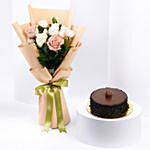 Delightful Chocolate Fudge Cake With Flowers