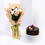 Fudge Fantasy Cake With Flowers