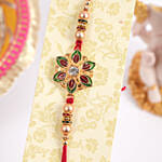 Green N Red Flower Shape Rakhi