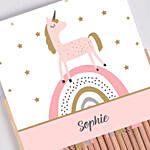 Unicorn personalised pencil set