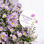 September Birthday Aster Flowers in a box