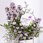 September Birthday Aster Flowers in Vase