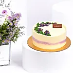 September Birthday Wishes Aster Flowers and Cake