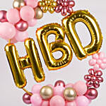 Happy Birthday Balloon Arrangement HBD Letters