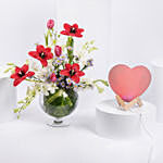 Flower Garden With Heart Shape Lamp