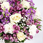 Exotic Purple White Flowers Vase