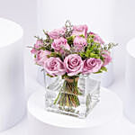 Vase Of Royal Purple Roses