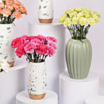 Carnations Arrangement in Premium Vases