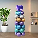 Multicolor Chrome Balloons Pillar