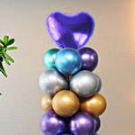 Multicolor Chrome Balloons Pillar